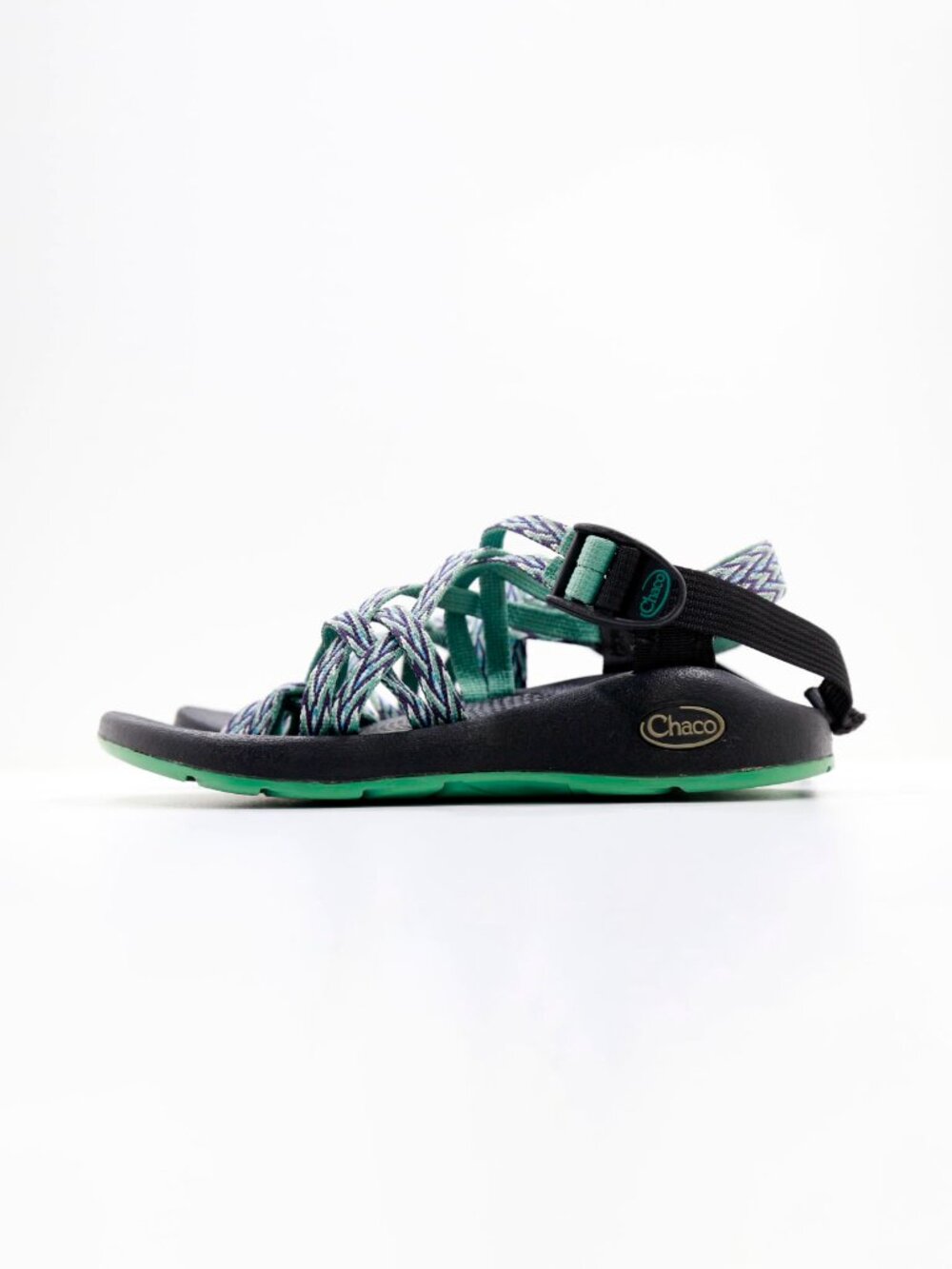 Chaco ZX/2 Classic Green & Blue Polyester Adjustable Footbed Sandals - Women's 6